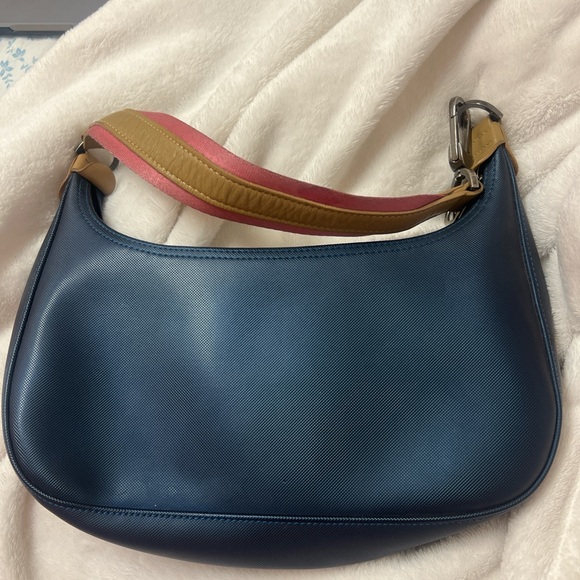Longchamp Hobo Bag in Navy with Red and Tan Stripes - Picture 3 of 6